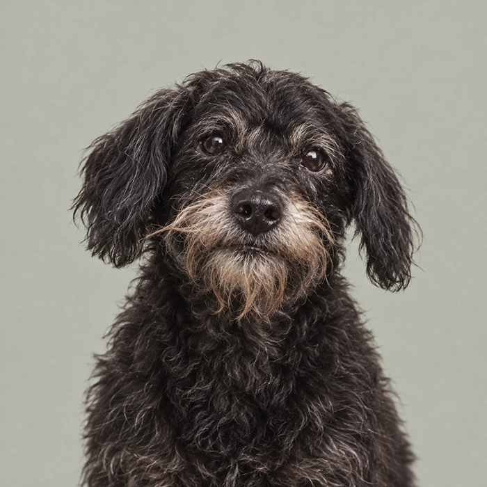 Prieta, a small black poodle
