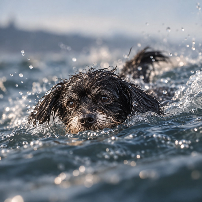 Prieta, the pup who kept swimming
